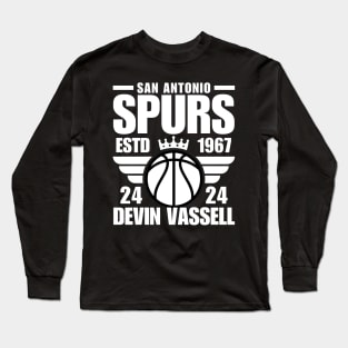 San Antonio Spurs Devin Vassell 24 Basketball Retro Long Sleeve T-Shirt